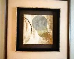 Modern Abstract Framed Wall Art | Contemporary Geometric Print with Double Mat & Wood Frame