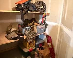 Camping & Outdoor Recreation Gear Lot | Sleeping Bags, Camping Chair, Waders, Hunting Boots, Target Thrower & More