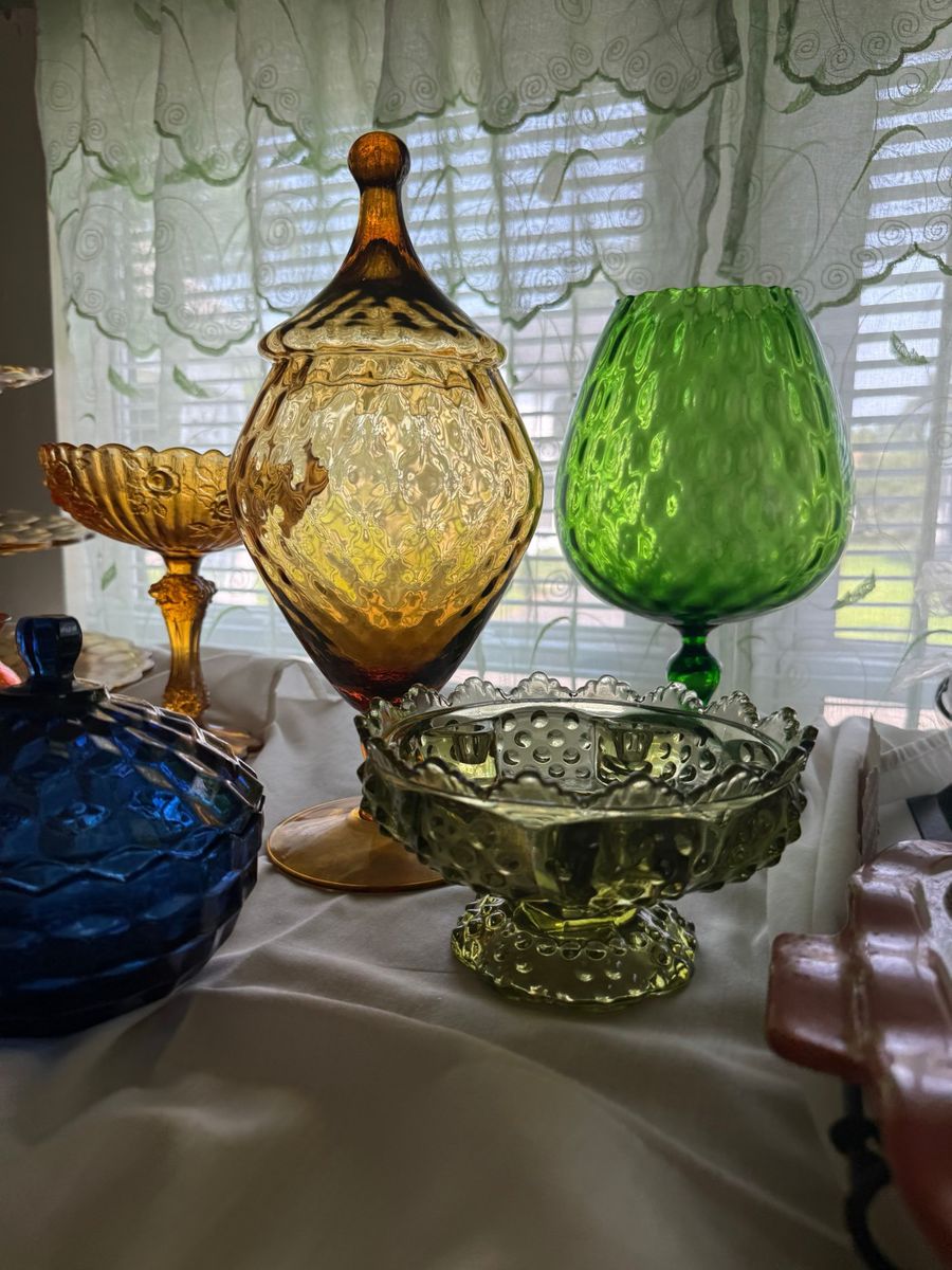 Mid-Century Pressed Glass Collection - Indiana Glass Duette, L.E. Smith, Fenton
