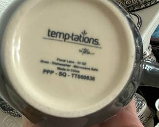 Temp-tations Floral Lace Black 12oz Footed Mugs