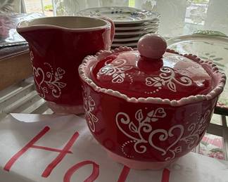 Temp-tations by Tara Floral Lace Creamer and Sugar Bowl