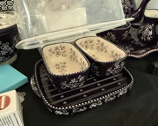 Temp-tations Floral Lace Butter Dish
