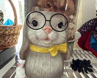 Pudgy Pals Rabbit with Glasses Planter by Roman