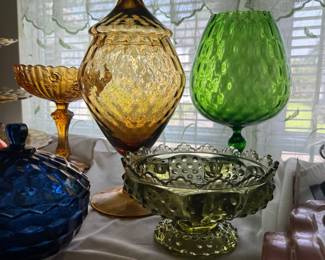 Mid-Century Pressed Glass Collection - Indiana Glass Duette, L.E. Smith, Fenton