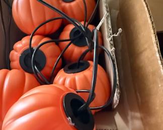 Vintage Halloween Blow Mold Pumpkin String Lights