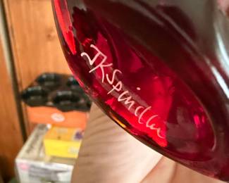 Fenton Art Glass Ruby Red Shoe