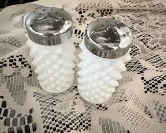 Fenton Hobnail Milk Glass Salt and Pepper Shakers