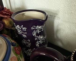 Temp-tations Floral Lace Eggplant Pitcher