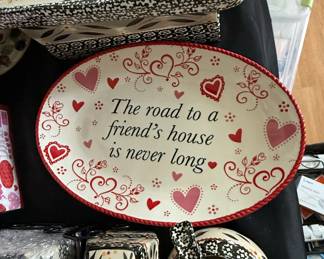 Temp-tations "The road to a friend's house is never long" Oval Serving Platter