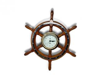 92 WeemsPlathBrassClockinWoodShipsWheel