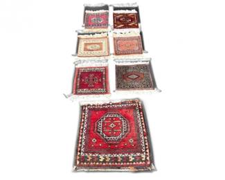 114 SmallGeometricPrayerRugswFringe7Pcs