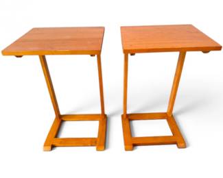 119 PairofWoodCShapedSideTables