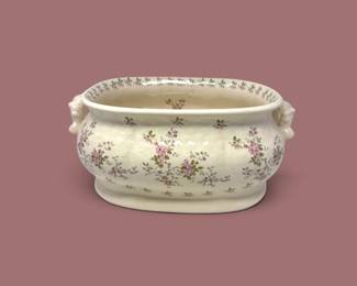 90 IronstoneEnglandFloralCeramicJardinierePinkDogwood
