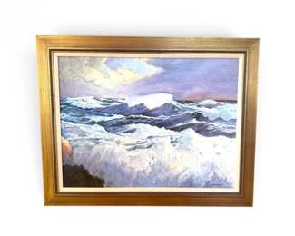 46 OriginalSeascapeOilPaintingOceanWavesSigned