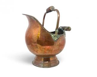80 VintageCopperCoalScuttlewBrassMountsWoodHandles