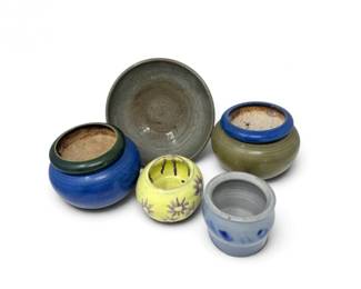 107 AssortedGlazedCeramicBowlsVessels5Pcs
