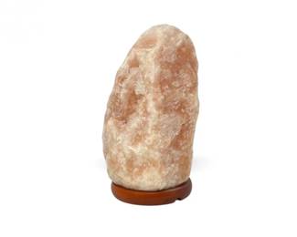 82 PinkHimalayanSaltRockLampwWoodBase