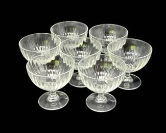 130 ItalianRibbedGlassFootedDessertDishes7Pieces