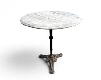 41 FrenchParisianStyleStoneTopBistroTablewMetalBase