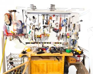 145 DeWaltCraftsmanAssortedHandPowerToolswPegboard