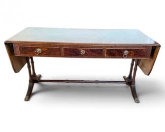 28 RegencyStyleDropLeafSofaTablew3DrawersInlaidTop