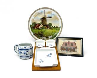 126 HollandSouvenirCollectionwBoskaCheeseSetWindmillPlate