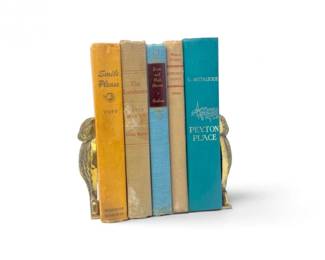86 VintageHardbackBookswBrassOwlBookends7Pc