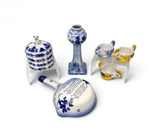 77 DutchStyleBlueWhitePorcelainKitchenBirdDecor6Pc