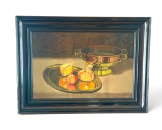 38 OriginalStillLifeOilPaintingFruitVesselSigned