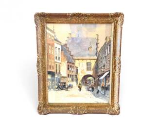 8 PASchipperusPrisonGateTheHagueFramedWatercolor