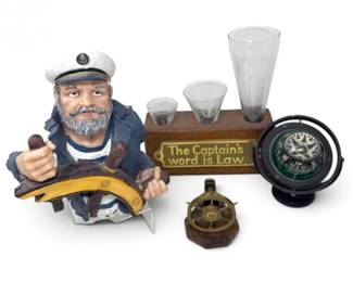 75 NauticalDecorCollectionCompassCaptainFigureShipWheel