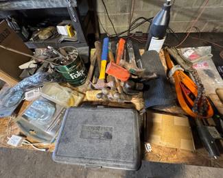 Hammers, screwdrivers, misc parts, shop items 