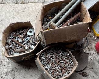 Boxes of bolts,nuts, washers 