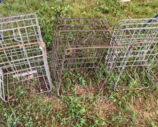 Old Metal Milk Crates 