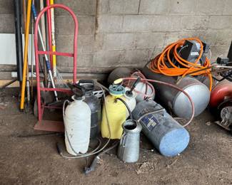 Sprayers, air tank, compressor …..
