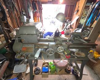 Another photo of lathe. Lots of other items!