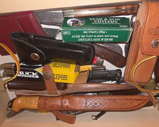 Fishing knives. Pocket knives. Fixed blade. Etc. Western, Case, Schrade, Buck and more