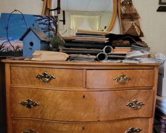 Birdseye maple dresser with mirror