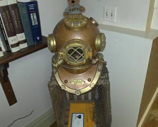 Vintage metal diving helmet