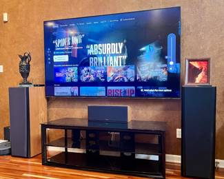 86 inch Sony TV and three piece Klipsch speaker system
