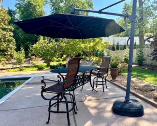 Large cantilevered umbrellas