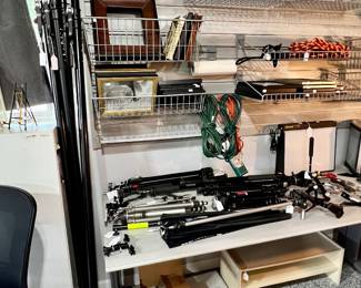 garage is full of professional photography equipment 