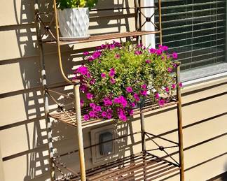 patio pool side plant etageres