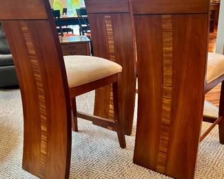 Set if three wood stools to match heart shaped table