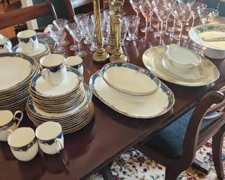 China set, vintage pink glassware