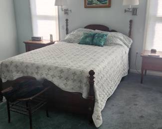 Vintage Cannon Ball bed and side tables