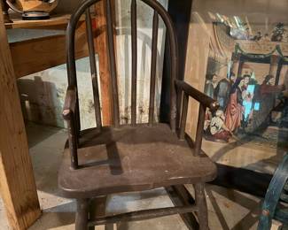 Antique Child's Windsor Style Rocking Chair