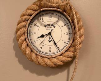 Salty Dog Clock Company Nautical Wall Clock with Anchor Graphic
