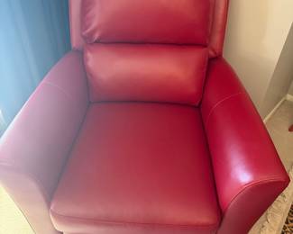 Contemporary Red Leather Recliner