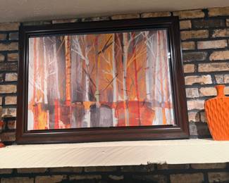 Abstract Birch Forest Landscape Print